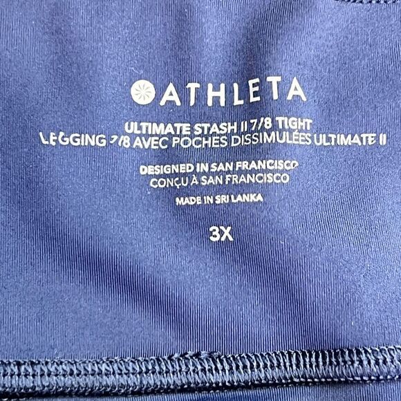 Athleta Womens Elastic Wide Waistband Capri Active Leggings Blue Plus Size 3X - Picture 8 of 8